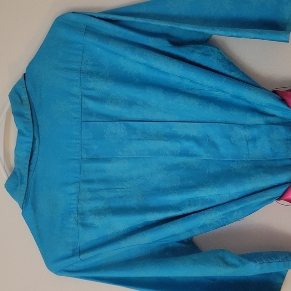 Vtg Handmade 1940s-1950s I love lucy floral damask Land Girl shirt Dress - Picture 5 of 11